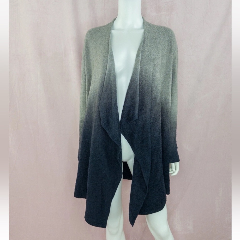 Barefoot Dreams Womens Gray Ombre Cardigan Waterfall Small Medium Cozy Chic Lite